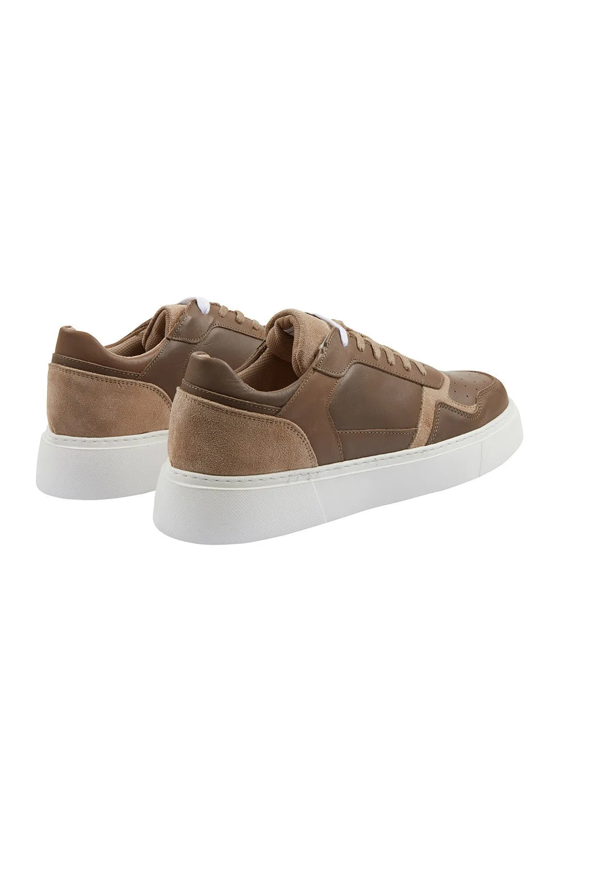 Mink Lace-Up 100% Leather Sneakers