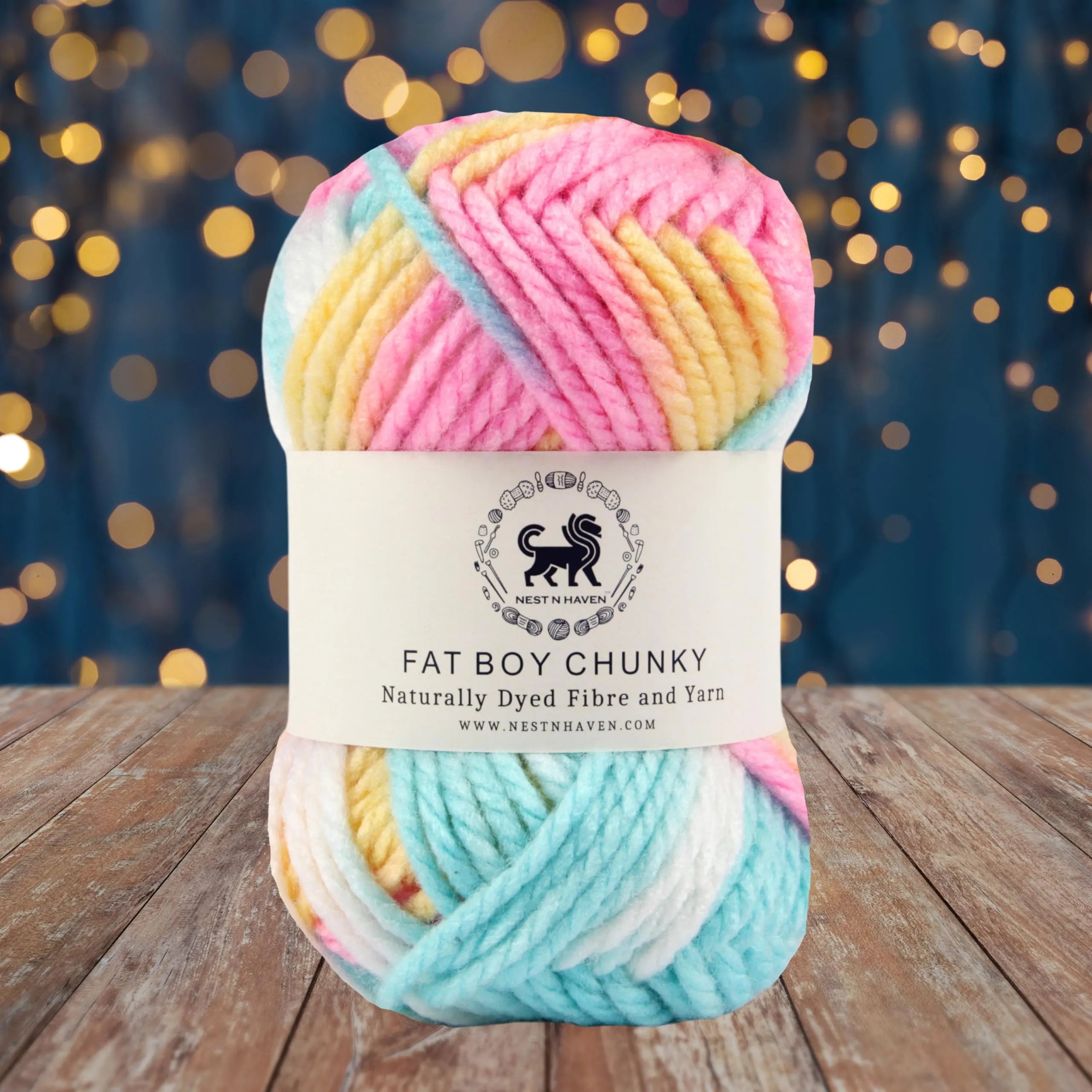 NESTNHAVEN, Fat boy Chunky Motu Thick Hand Knitting/Crochet Wool Yarn, 6 mm Thickness, Pack of 1 (1 Ball / 100 Grams), Multicoloured (BBCH001)