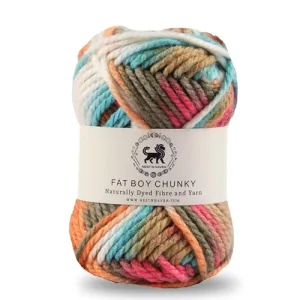 NESTNHAVEN, Fat BOY Chunky Motu Thick Hand Knitting/Crochet Wool Yarn, 6 mm Thickness, Pack of 1 (1 Ball / 100 Grams), Multicoloured (BBCH011)