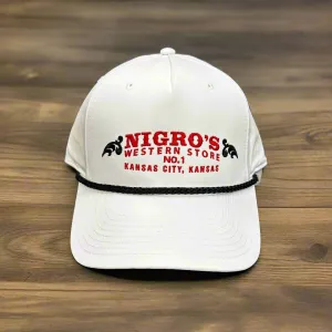 Nigro's White Richardson 258 Five Panel Classic Rope Cap - NBC # 9