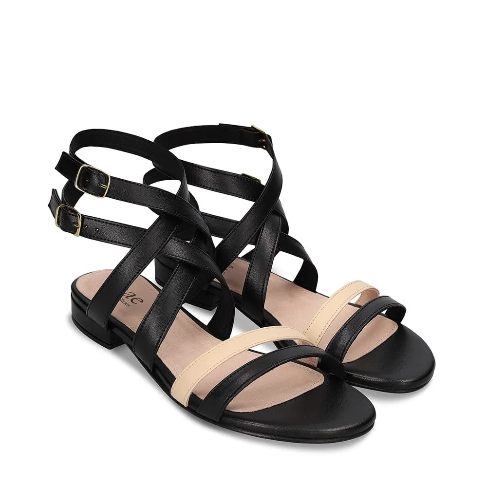 Olga Women's Vegan Apple Leather Sandals | Black