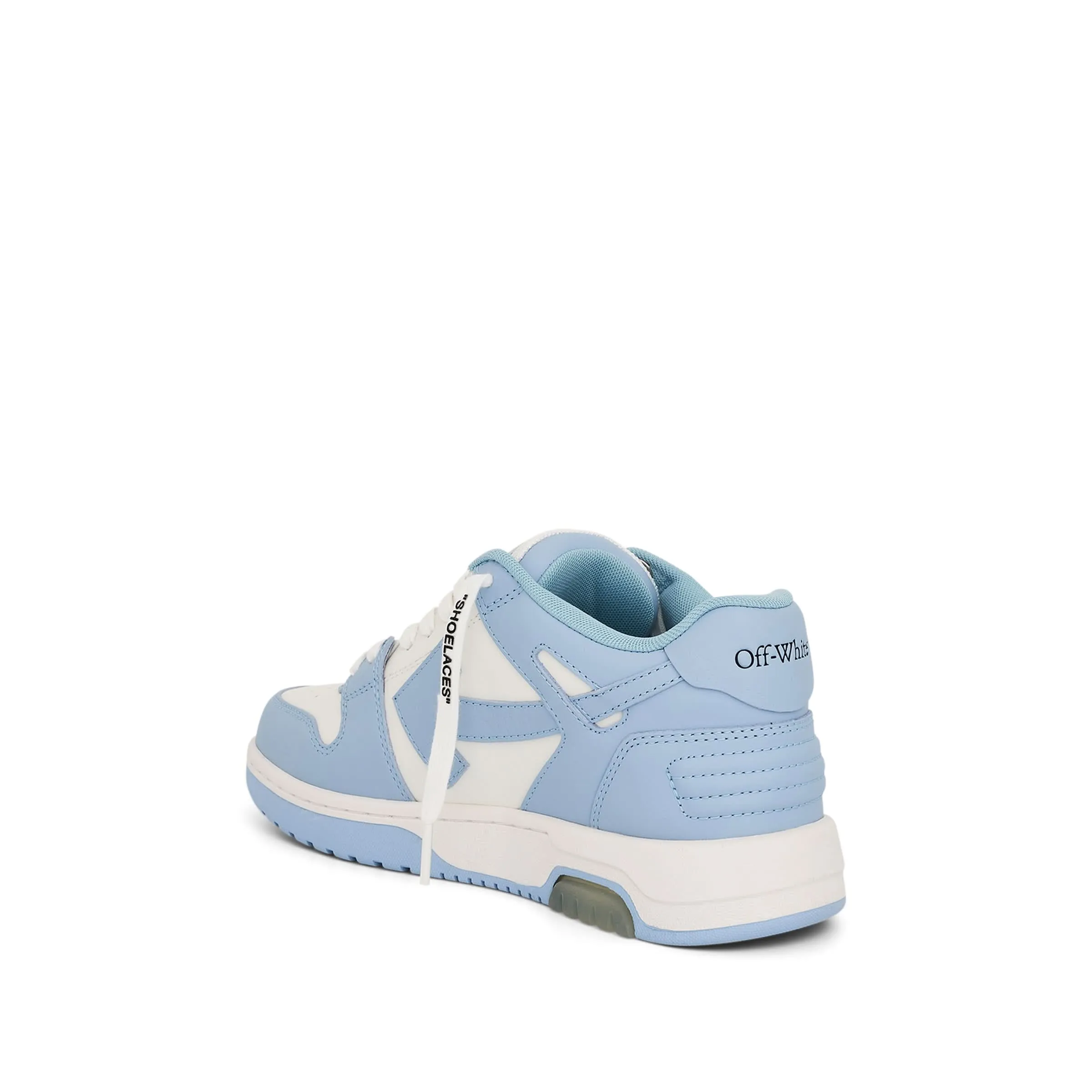 Out of Office Calf Leather Sneakers In Colour White/Light Blue