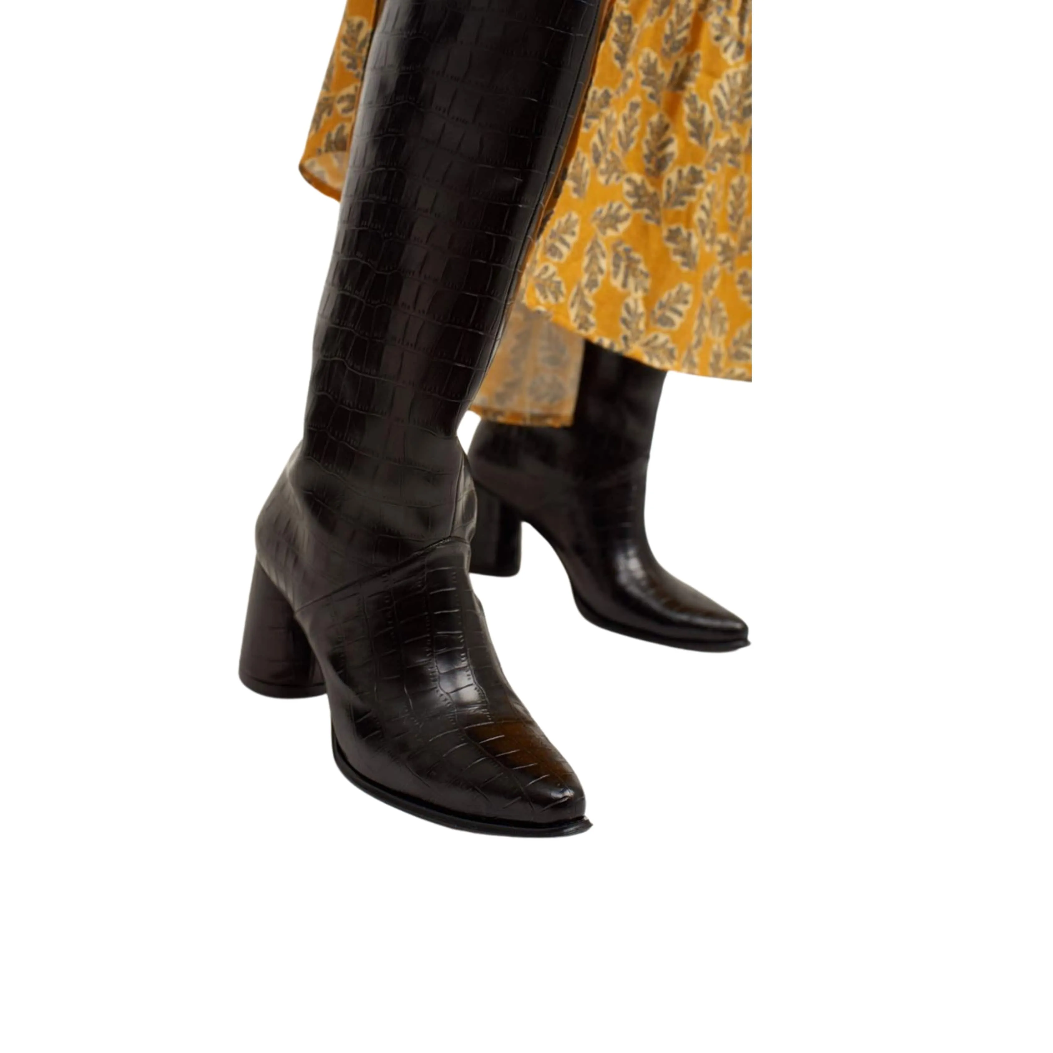 OXXO - Crocodile pattern leather boots