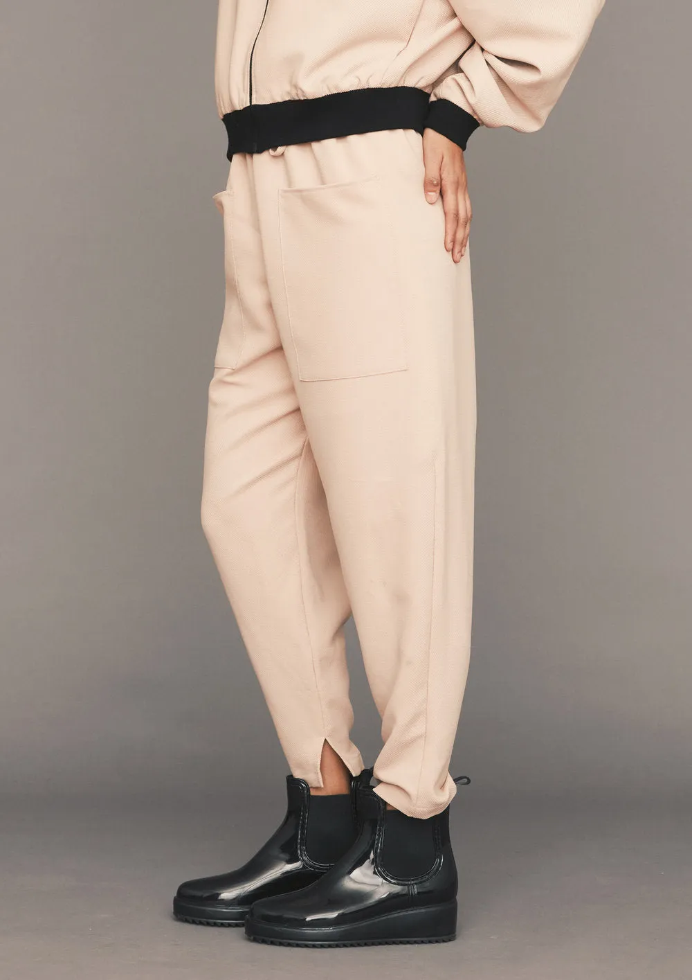 PANTS LOOSE ELASTIC- TWILL BIAS nude