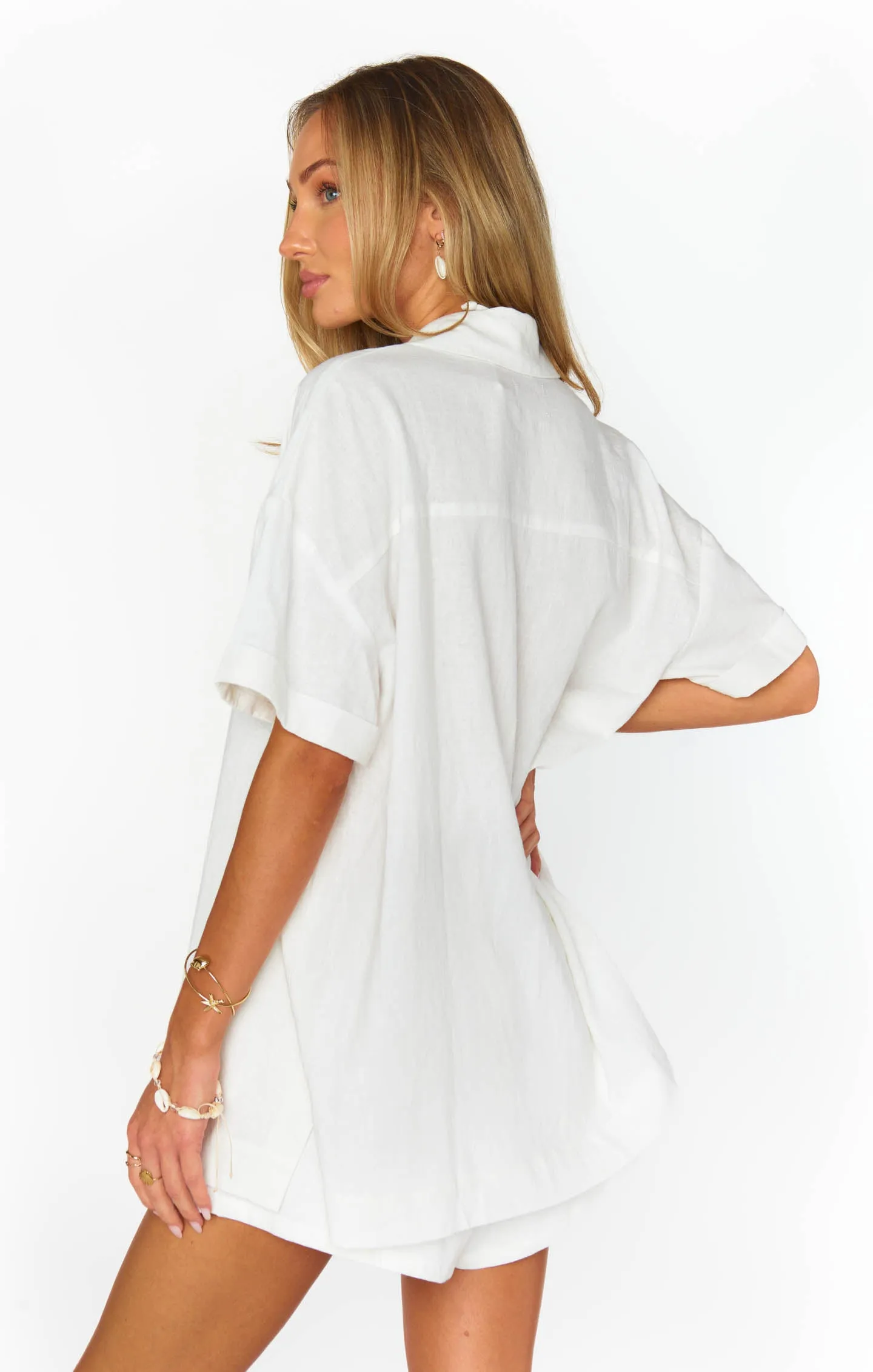 Parker Button Down ~ White Linen