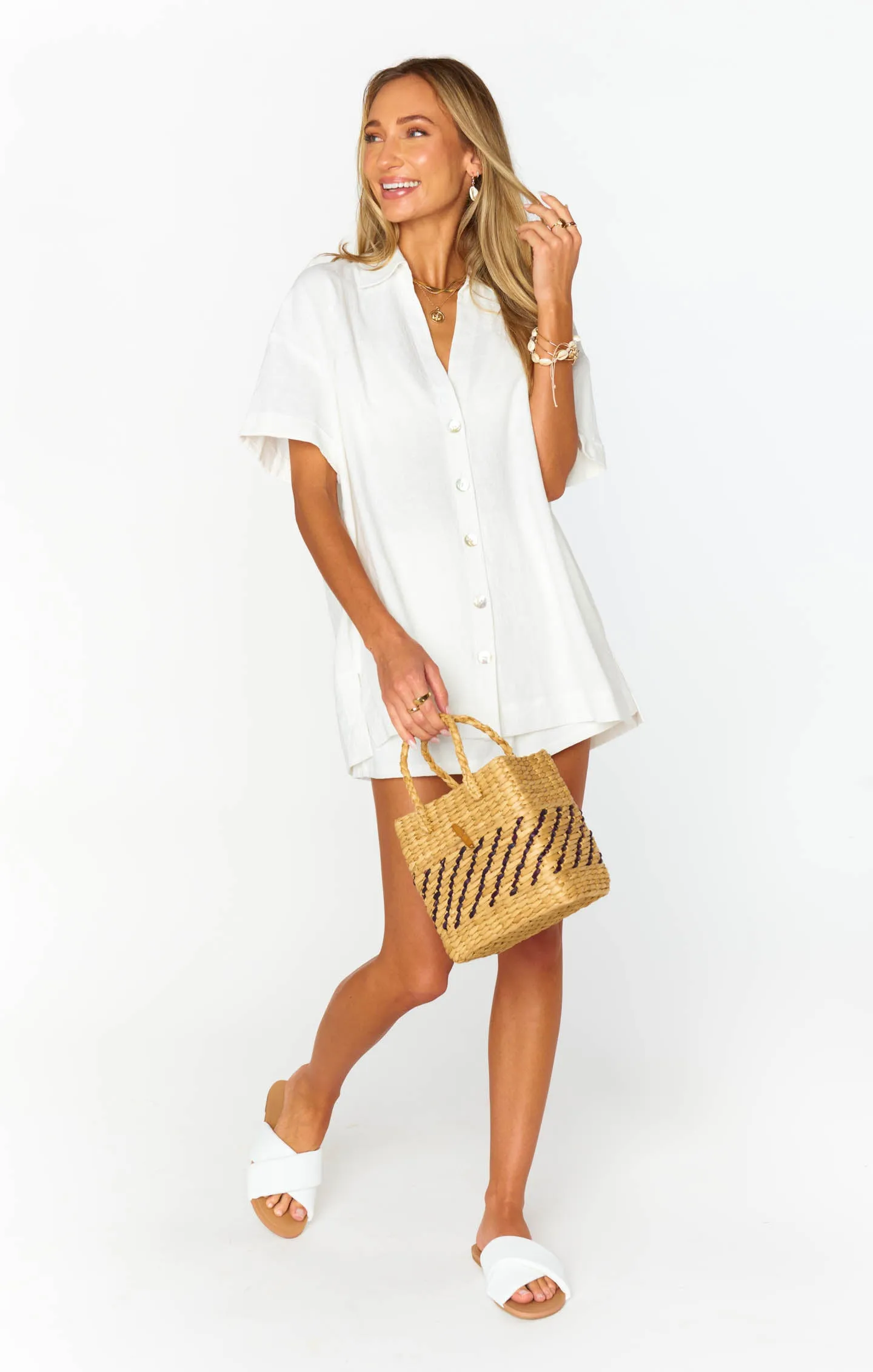 Parker Button Down ~ White Linen