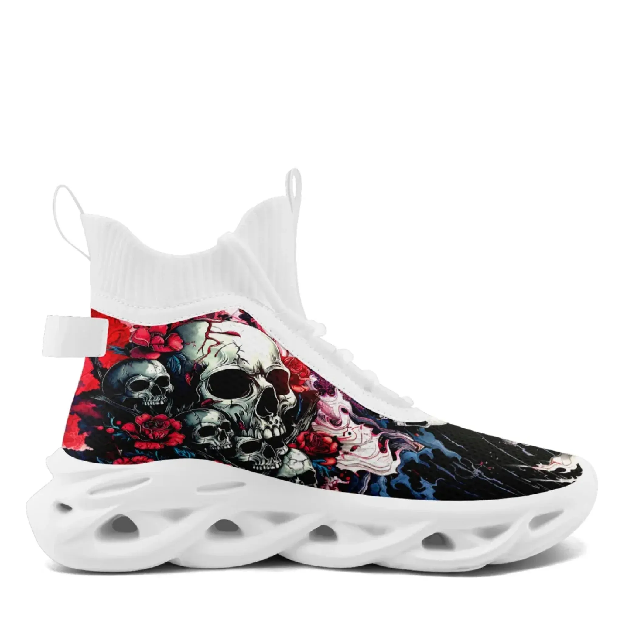 Personalized Gothic Style Sneakers, Custom Skull Fashion Shoes, Comfortable Unisex Shoes