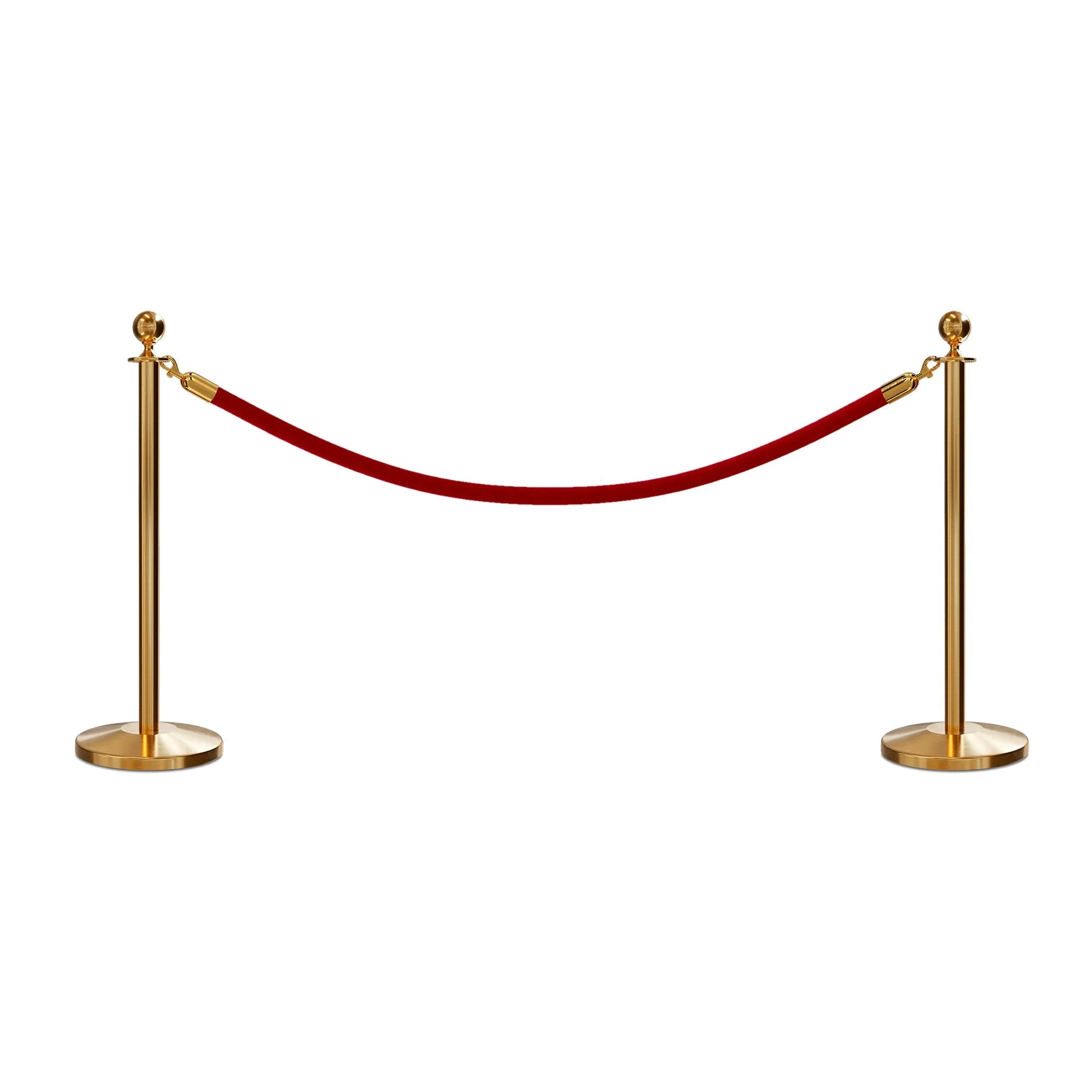 Post and Rope Stanchion Kit, Ball Top Posts, 6 Ft. Velvet Foam Core Rope - Montour Line