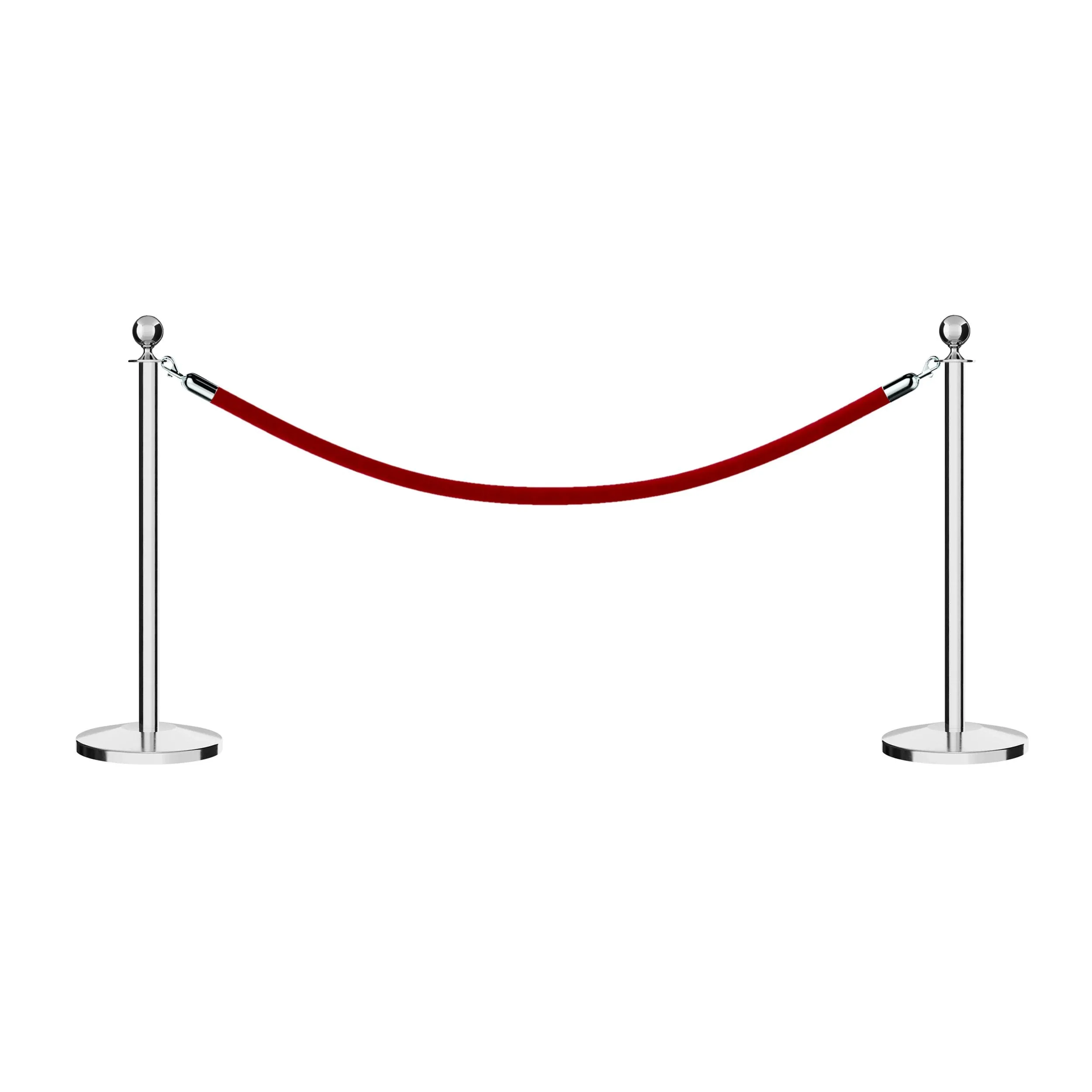 Post and Rope Stanchion Kit, Ball Top Posts, 6 Ft. Velvet Foam Core Rope - Montour Line