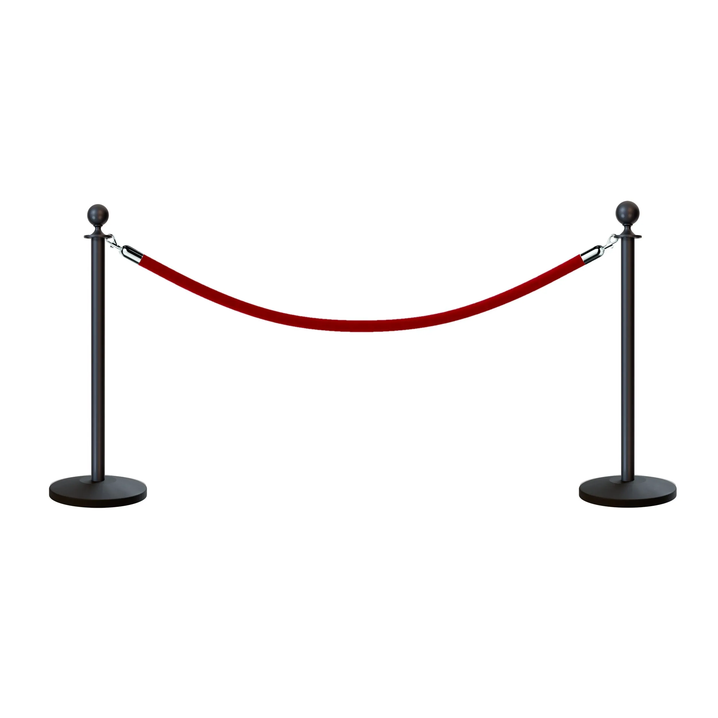 Post and Rope Stanchion Kit, Ball Top Posts, 6 Ft. Velvet Foam Core Rope - Montour Line