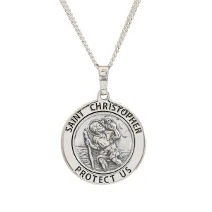 Protect Us Border St Christopher Necklace 23mm