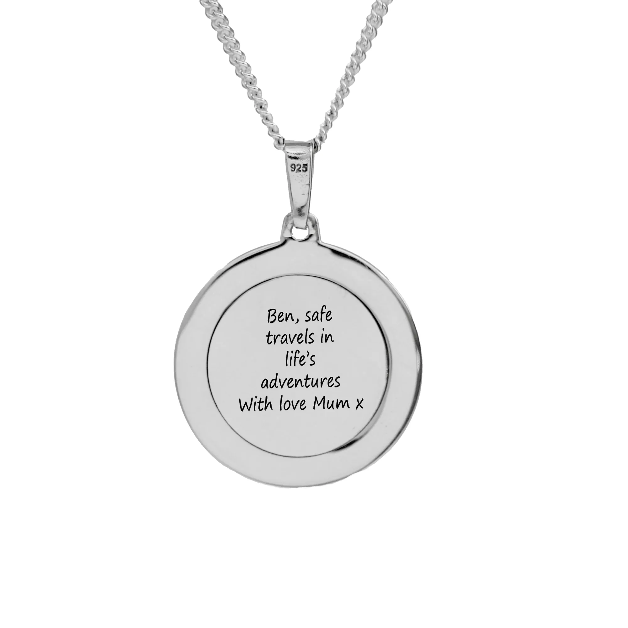 Protect Us Border St Christopher Necklace 23mm