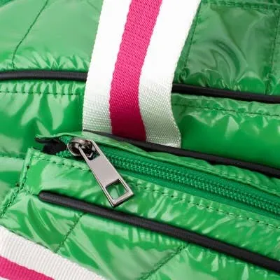 Puffer Pickle Ball Tote - Green with Pink Stripe