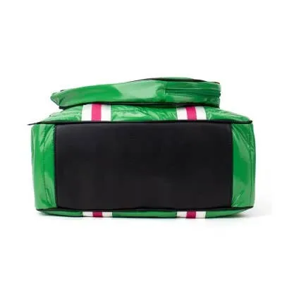 Puffer Pickle Ball Tote - Green with Pink Stripe