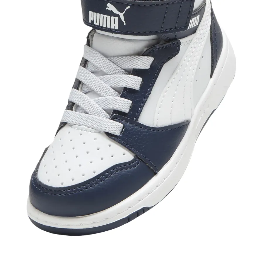 Puma scarpa da ginnastica alta da bambino Rebound V6 Mid 396542-17 blu-grigio