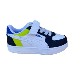 Puma scarpa sneakers da bambino Caren 2.0 Block 394462-03 bianco-carbone-lime