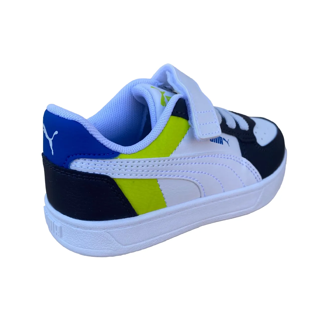 Puma scarpa sneakers da bambino Caren 2.0 Block 394462-03 bianco-carbone-lime