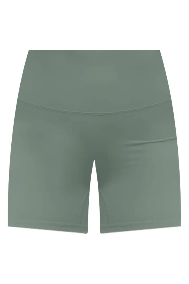 Pushing Forward Olive Biker Shorts FINAL SALE