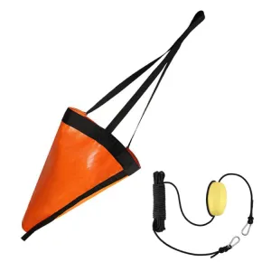 PVC Traction Drift Brake Fishing Sea Anchor, Size: 18 inch Orange With Black Rope Float