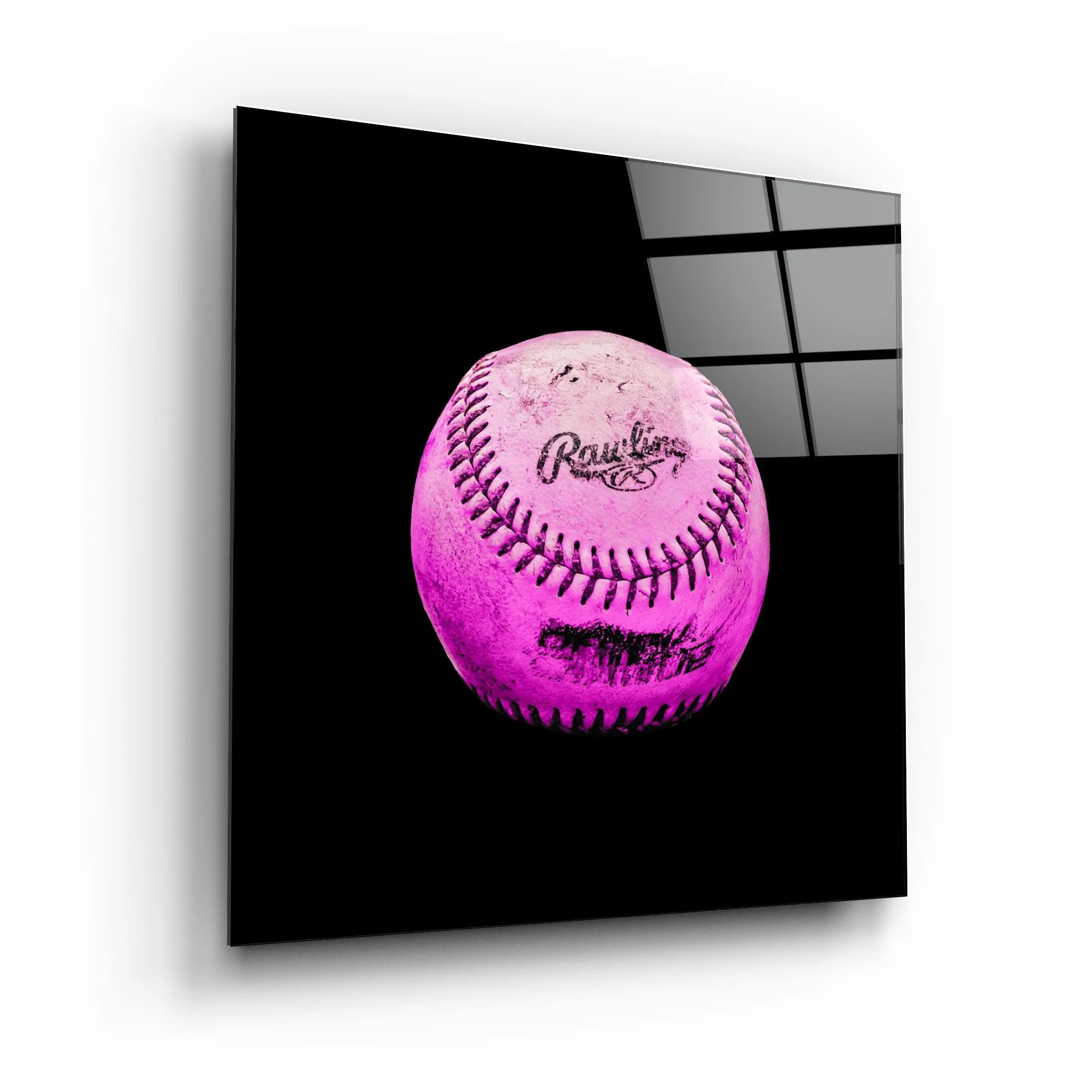 ."Recolored Designs - Baseball". Glass Wall Art