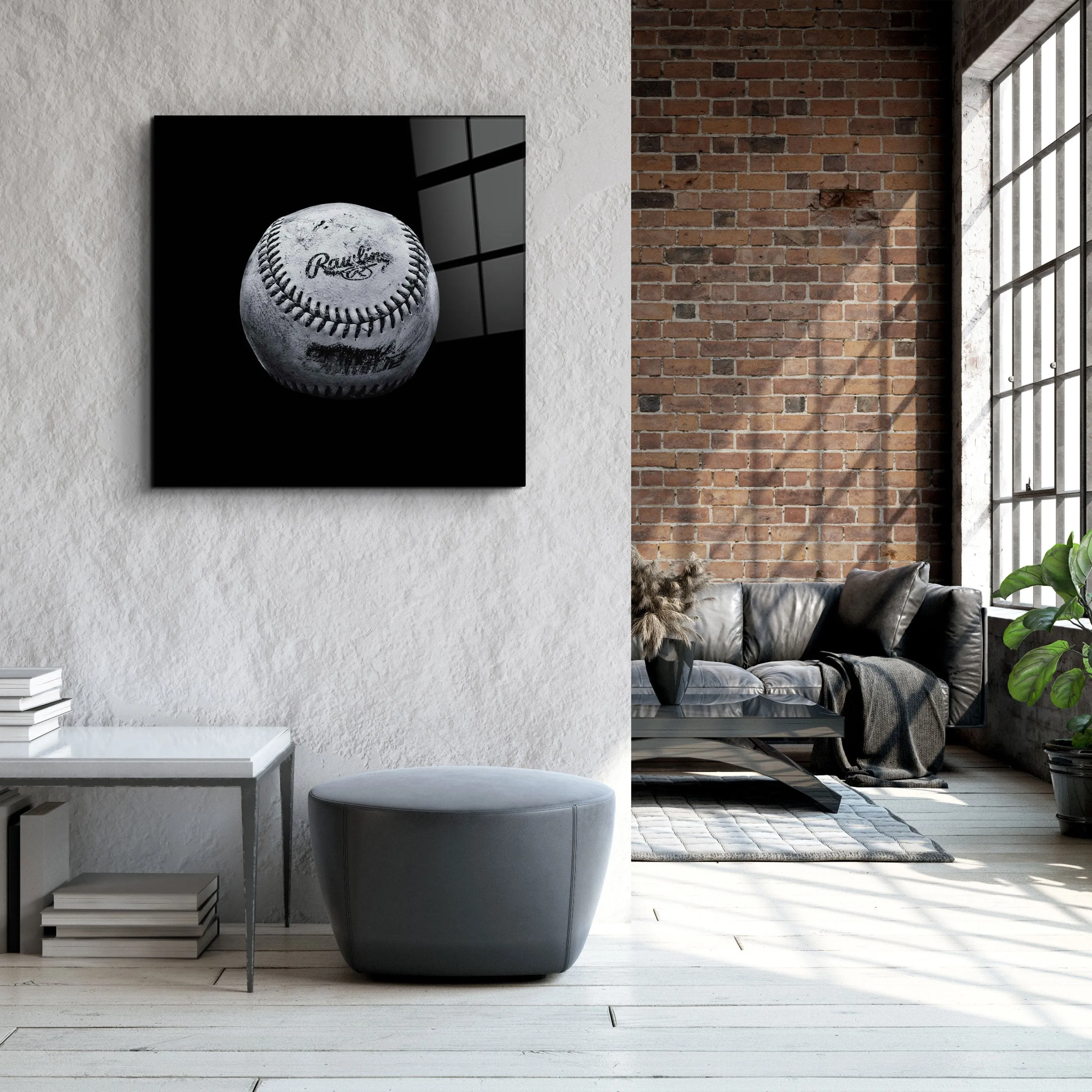 ."Recolored Designs - Baseball". Glass Wall Art