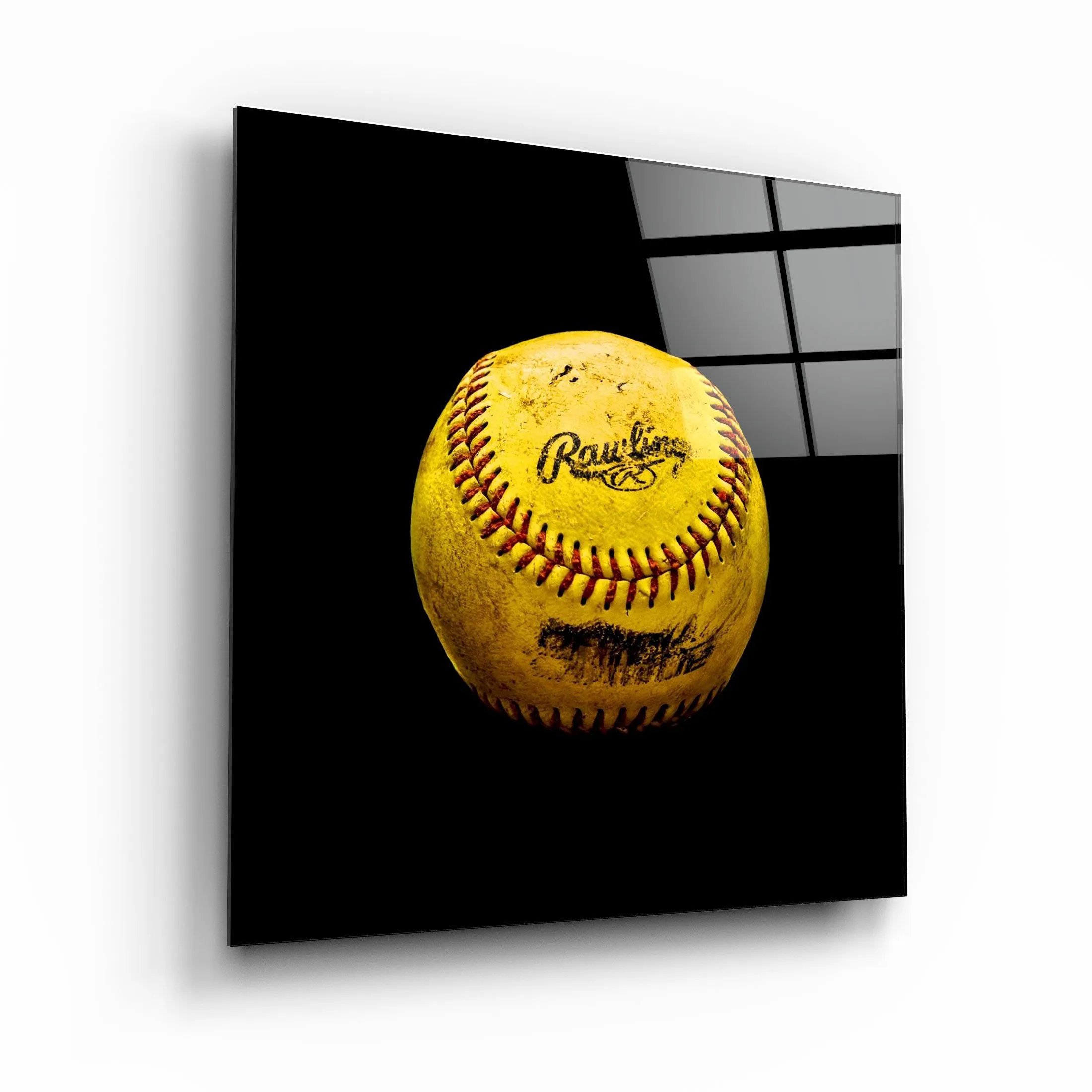 ."Recolored Designs - Baseball". Glass Wall Art