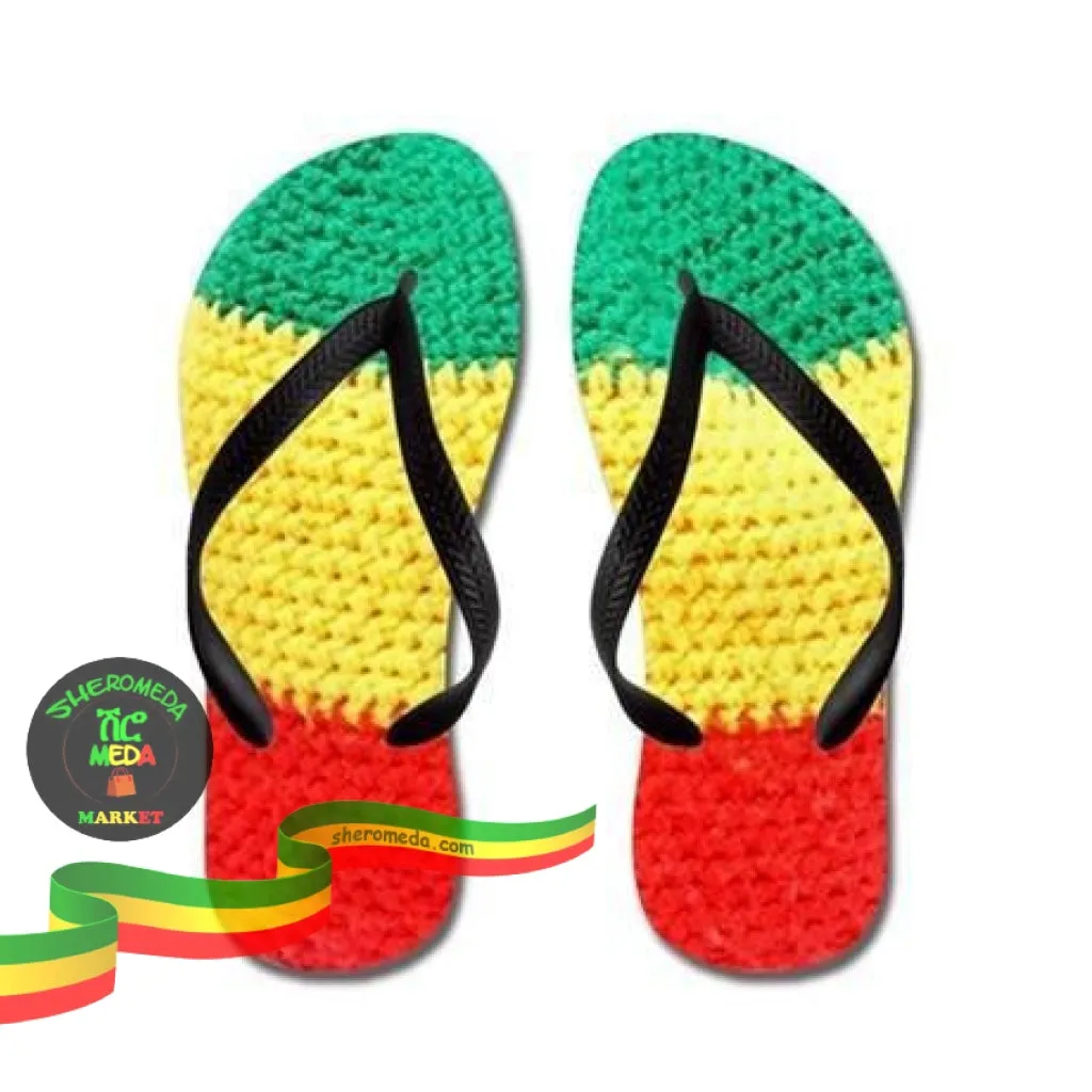 Rasta cap flip flop