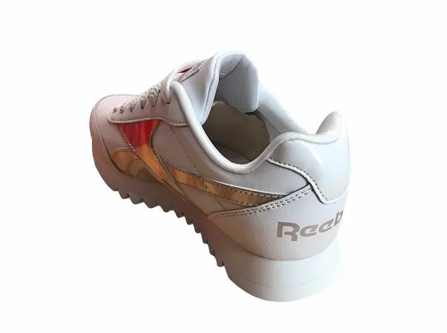 Reebok scarpa sneakers da ragazza Royal CL Jog 2 Plat Kid FV1309 bianco-argento