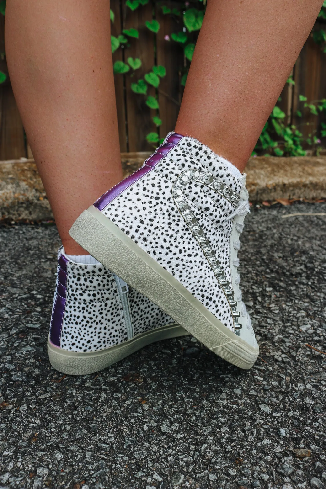 Roxie Black & White Spotted Sneakers By ShuShop