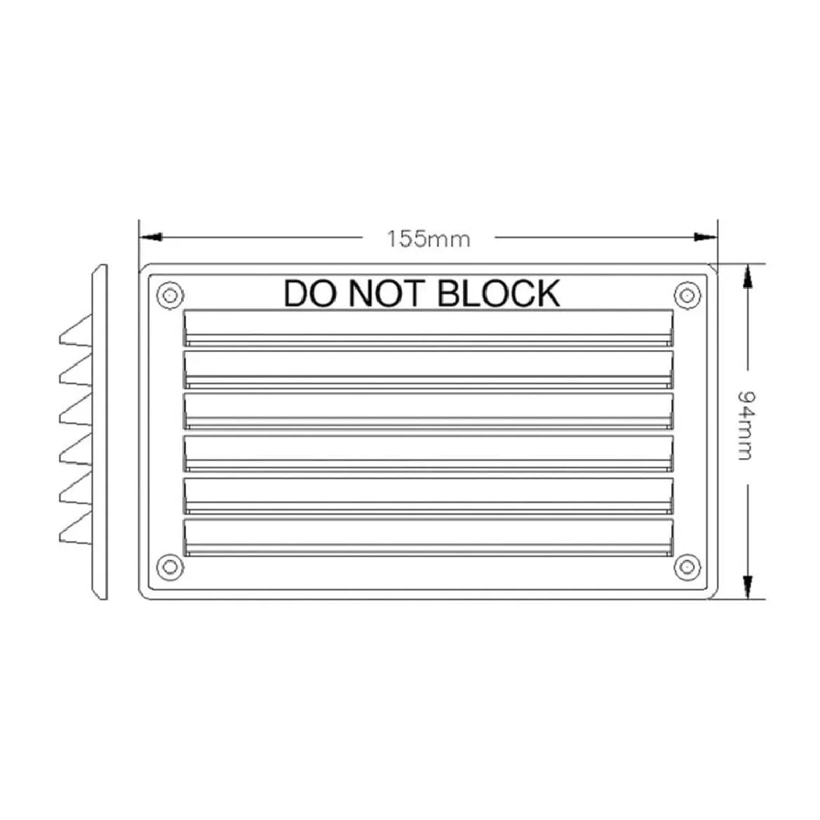 Rytons Louvre Air Vent 6" x 3" Plastic Grille