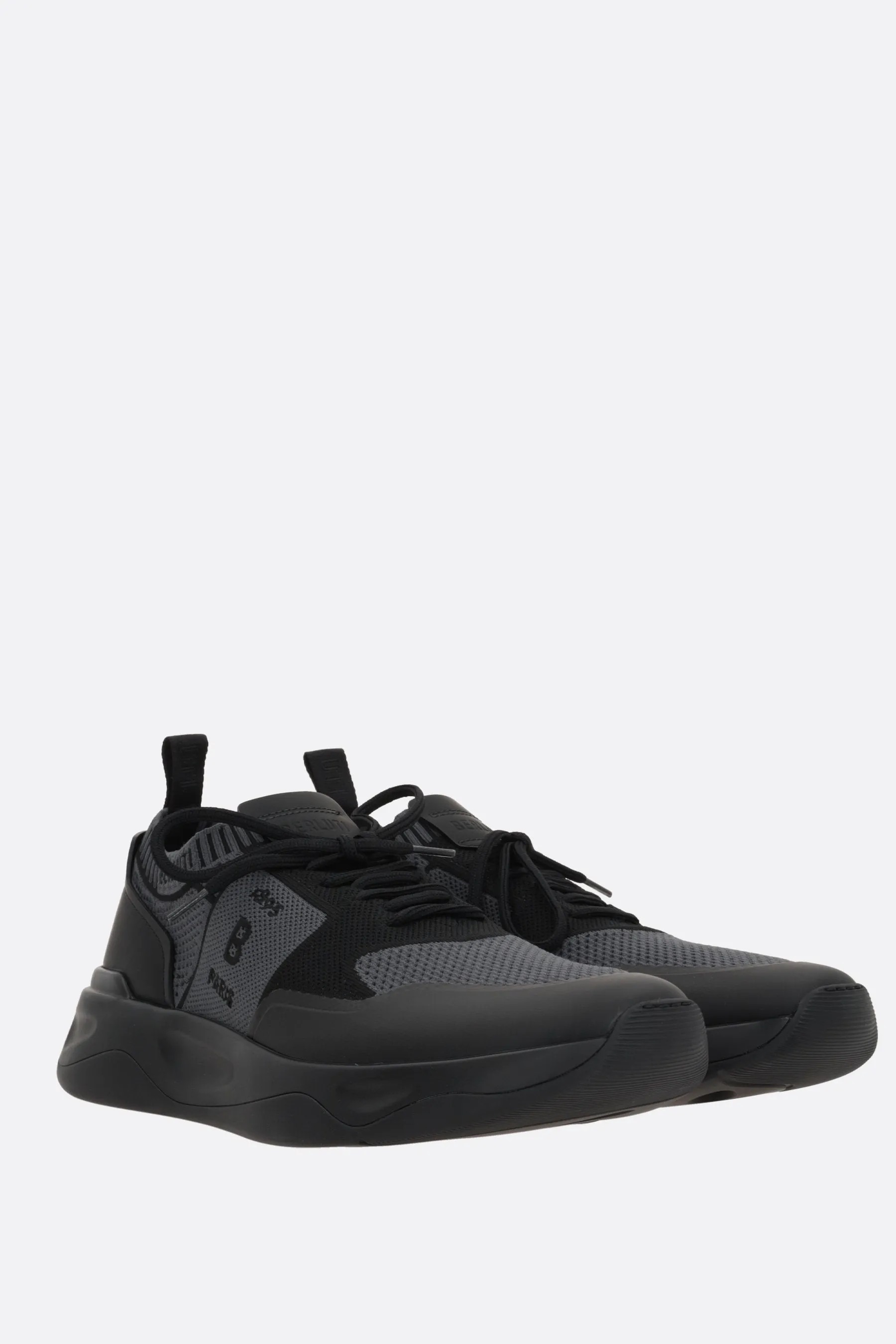 Shadow Technical Knit And Rubberized Leather Sneakers