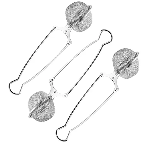 Snap Ball Tea Strainer, Exptolii 3 Pack Stainless Steel Tea Infuser Filter with Handle for Loose Leaf Tea, Spices, Seasonings