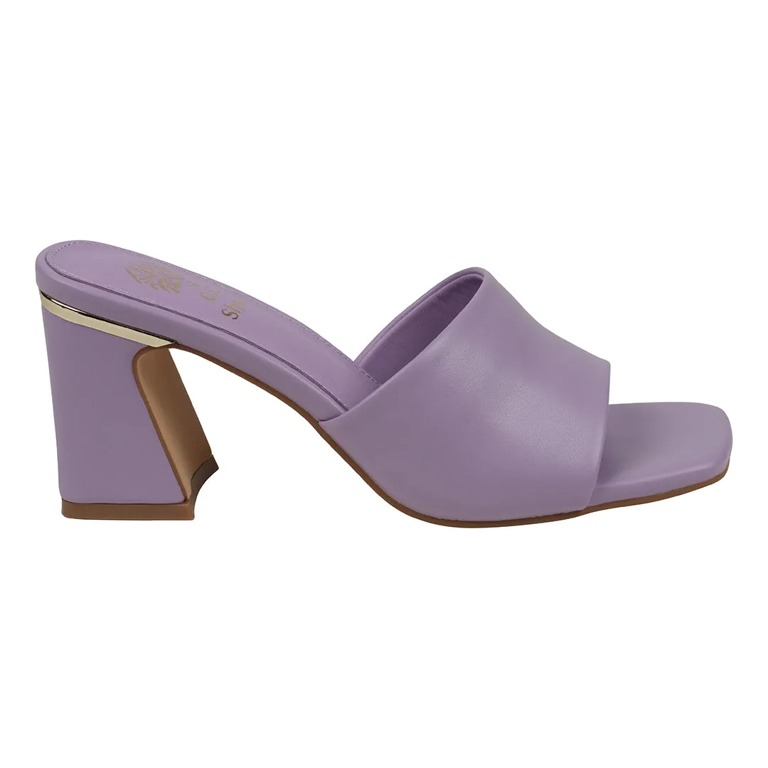 Soho Lilac Square Toe Heeled Sandals