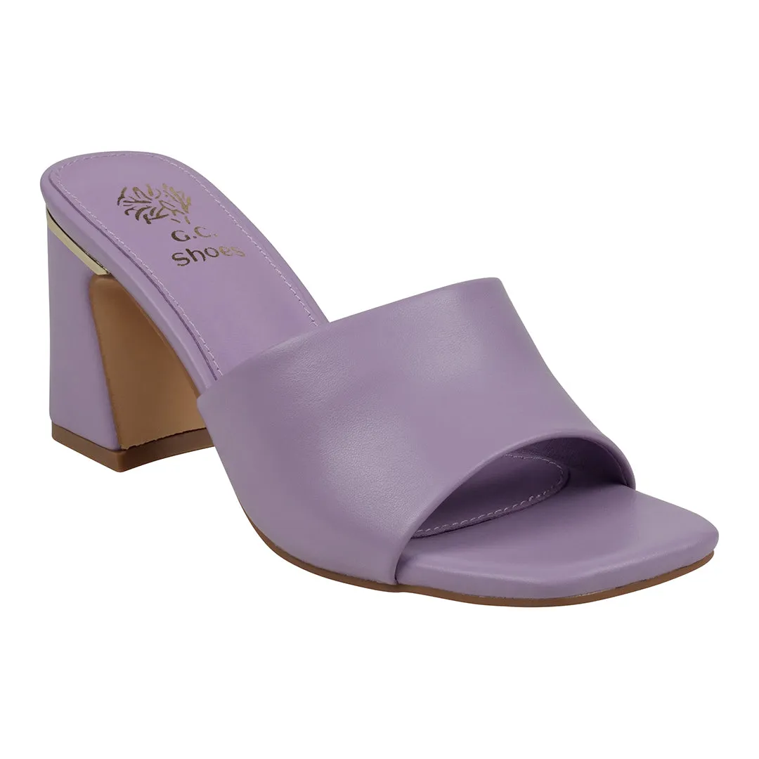 Soho Lilac Square Toe Heeled Sandals