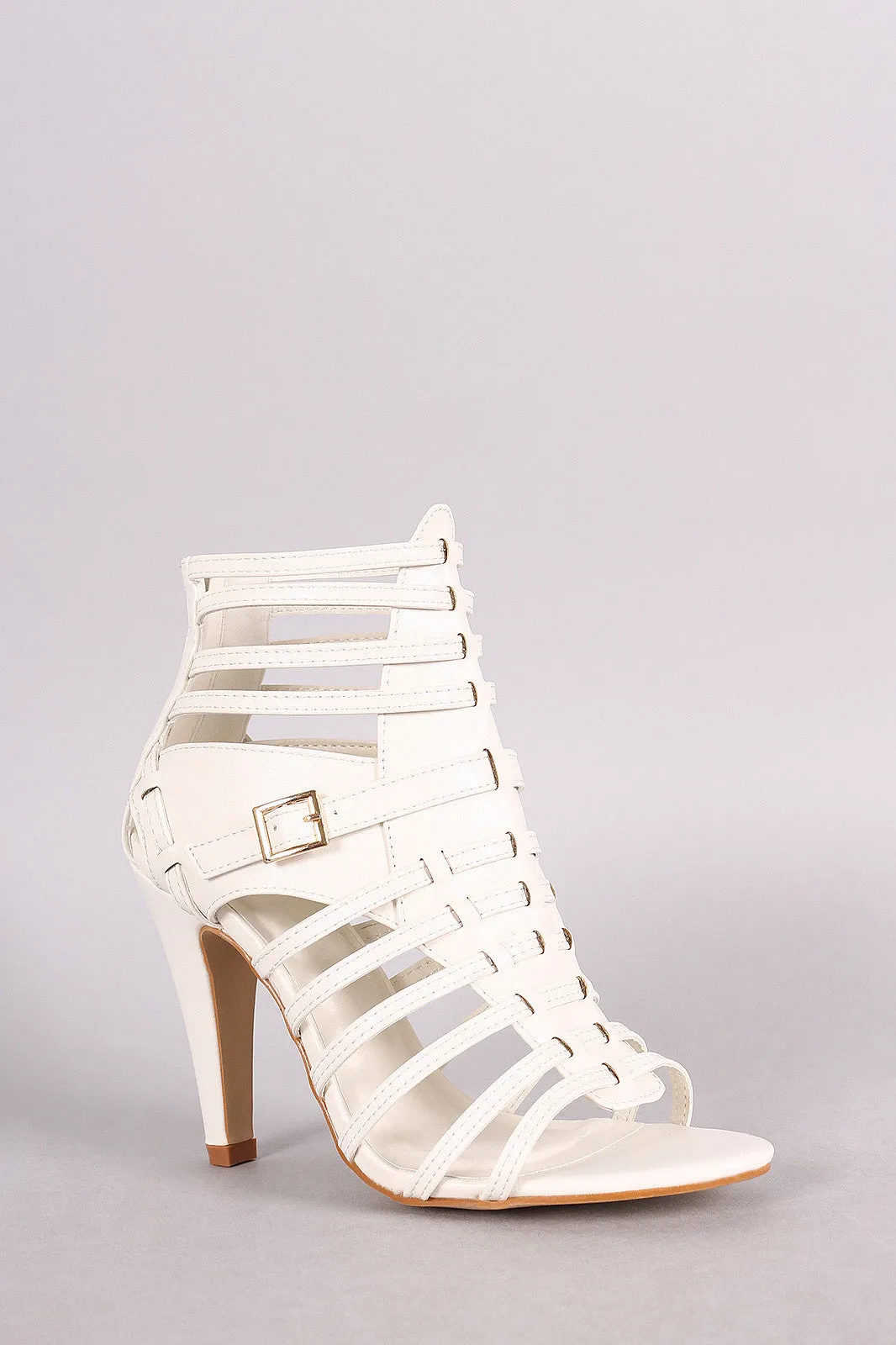 Strappy Buckled Open Toe Heel