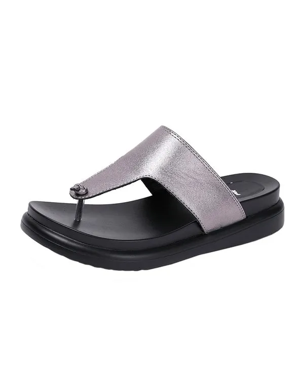 Summer Beach Flip Flop Silver Slippers