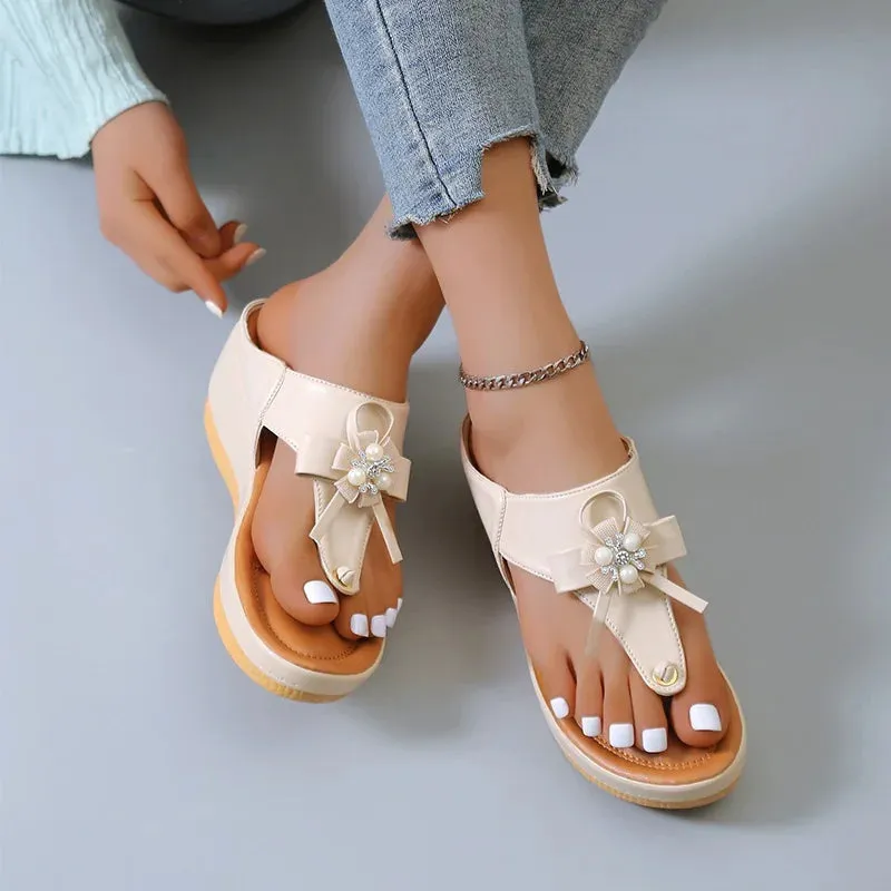 Summer Sandals Women 2024 Big Size Platform Sandals Wedges Flip Flops Comfortable Slippers Ladies Non-Slip Open Toe Beach Shoes