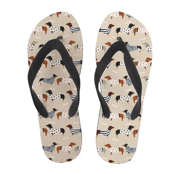 Summer Star Dachshund Flip Flops