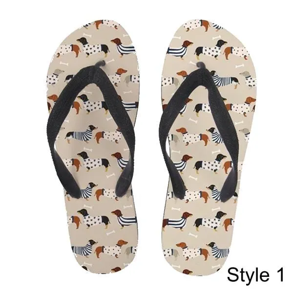 Summer Star Dachshund Flip Flops