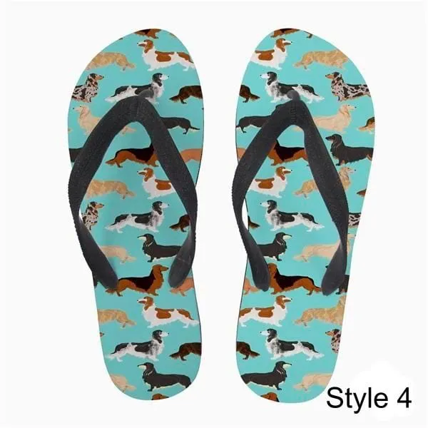 Summer Star Dachshund Flip Flops