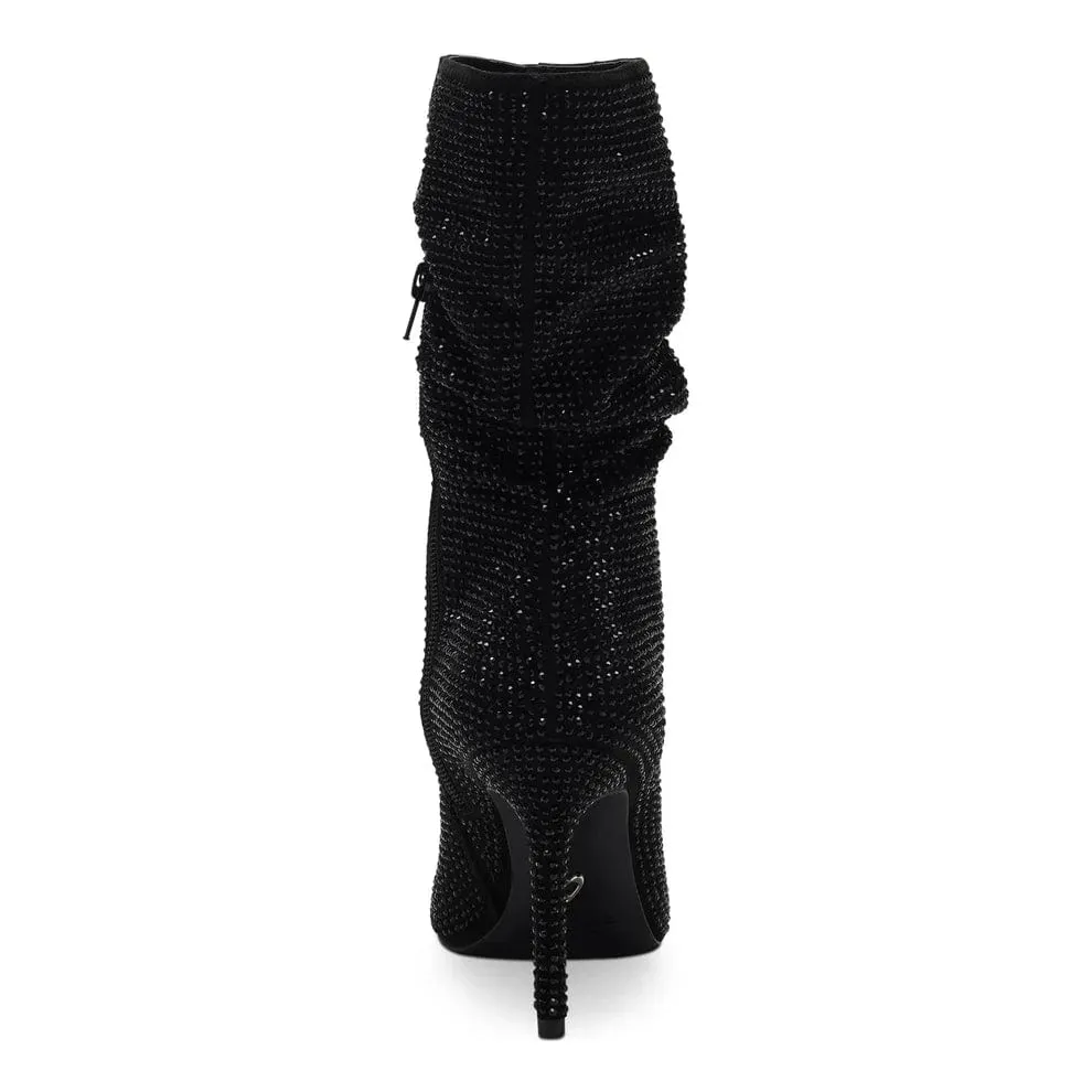 THALIA SODI - Pointed Toe Rhinestones Mid-Calf Boots