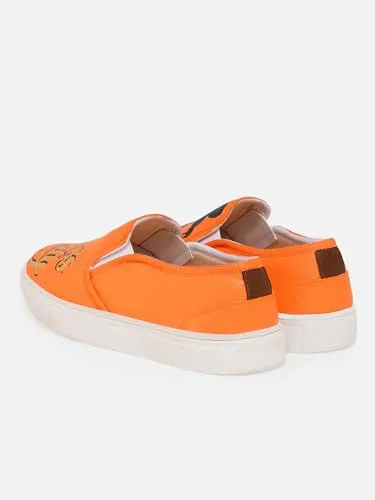 THE QUIRKY NAARI Boss Lady Slipons - Orange for The Boss Lady in You | Orange | 4 UK