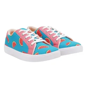 THE QUIRKY NAARI Watermelon Sugar Sneakers with A Funky Design | Teal | 8 UK