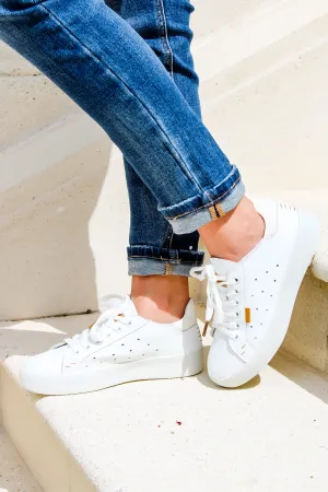 The Taylor Lace-Up Front Sneakers - White