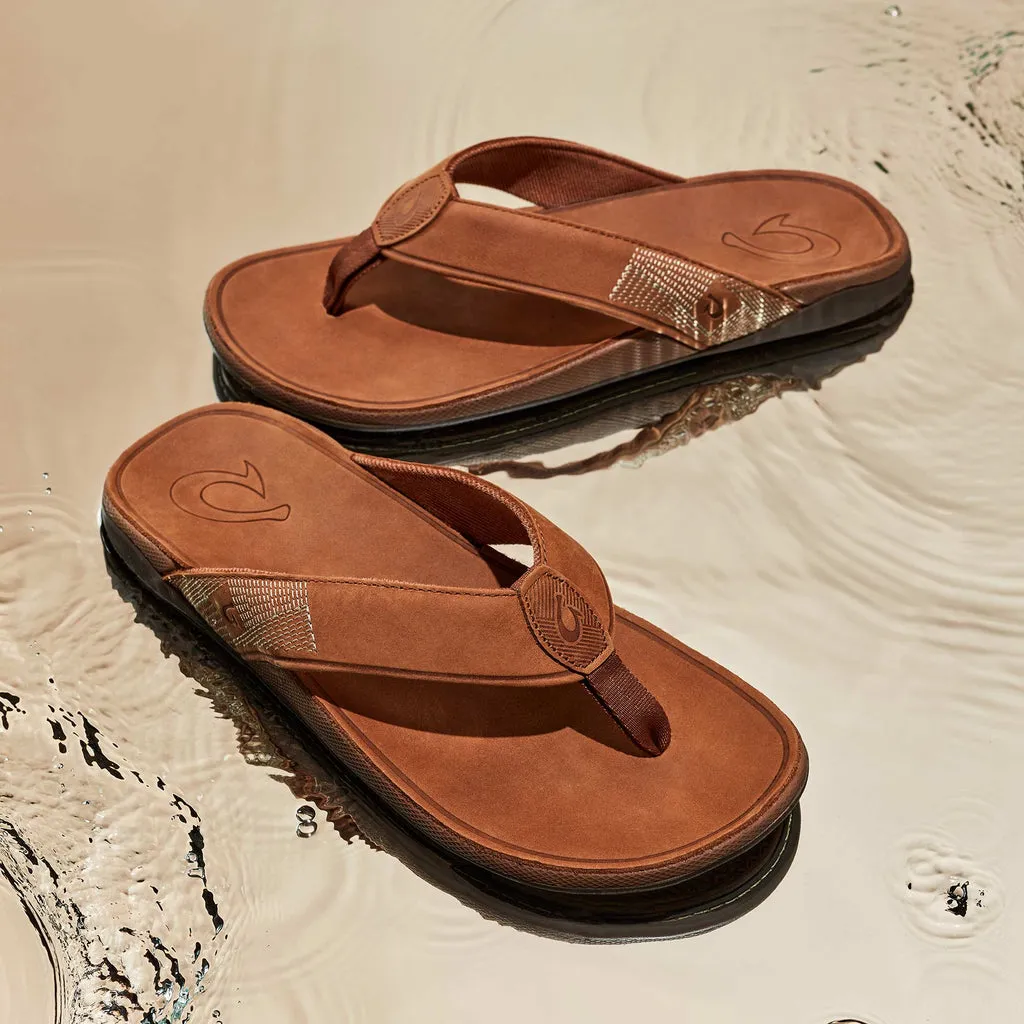 Tuahine Men's Waterproof Leather Beach Sandal - Toffee