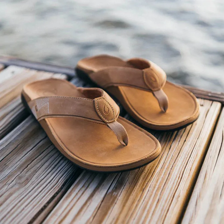 Tuahine Men's Waterproof Leather Beach Sandal - Toffee