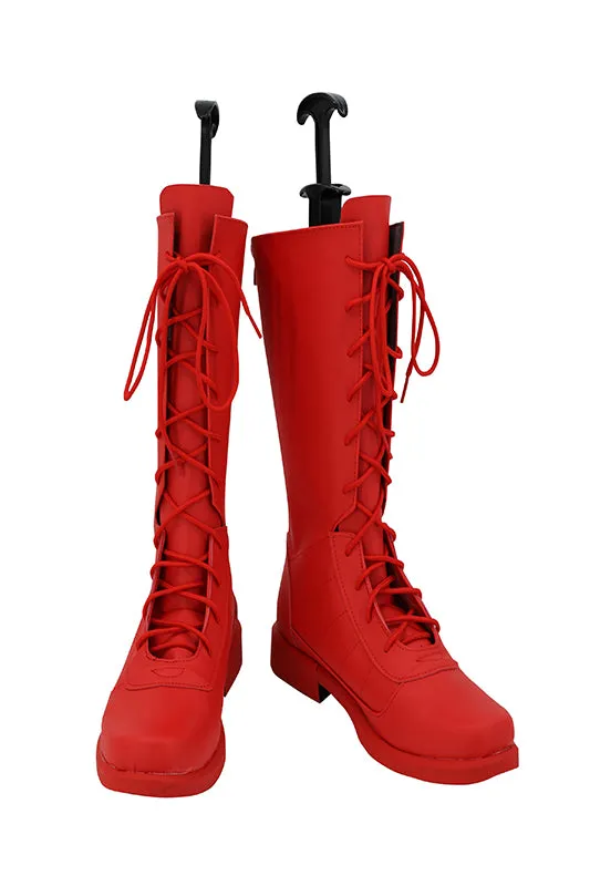 Twisted Wonderland Jade Leech Cosplay Red Shoes Boots Halloween Costumes Accessory Custom Made