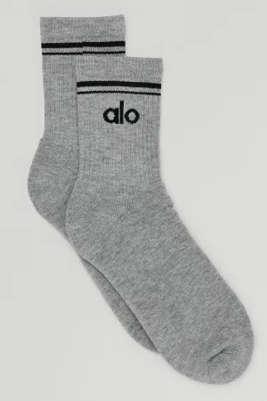 Unisex Half-Crew Throwback Sock - Athletic Heather Grey/Black