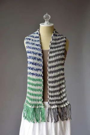 Universal Yarn Stripe Magic Scarf Pattern