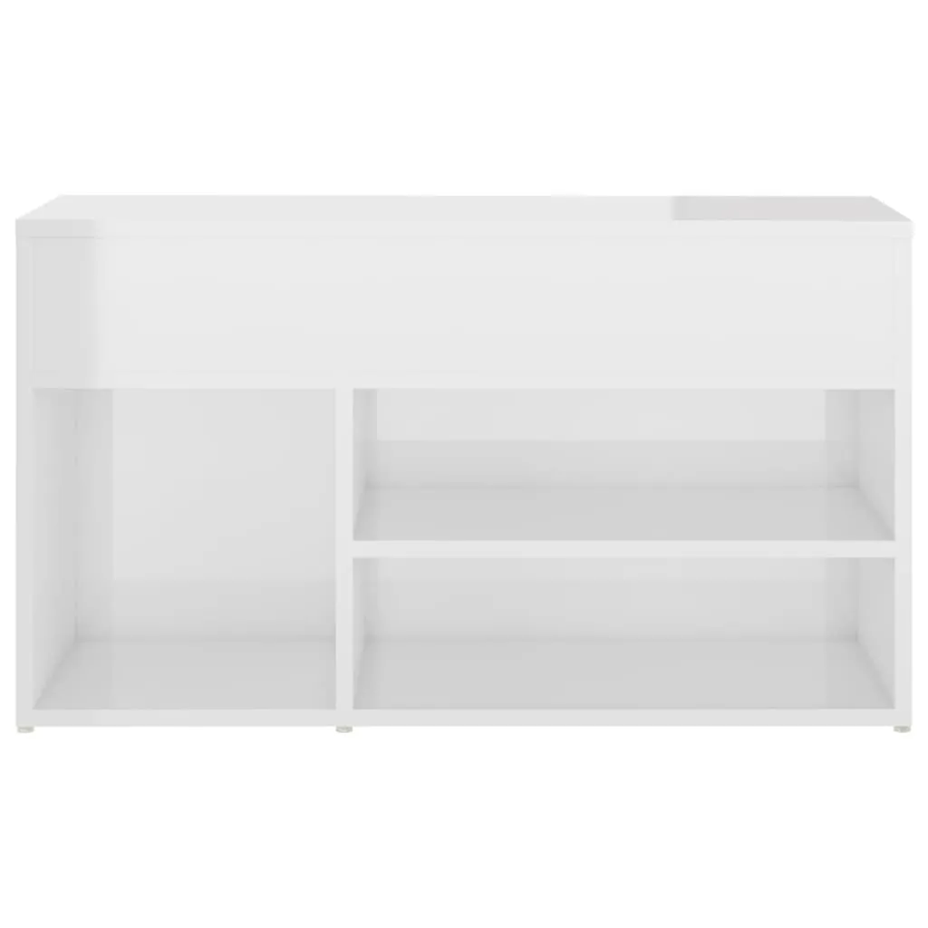 vidaXL Shoe Bench High Gloss White 80x30x45 cm Engineered Wood